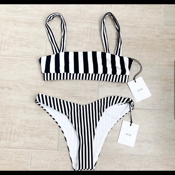 Onia Black & White Stripe Bikini Swim Set size XS - Picture 4 of 4